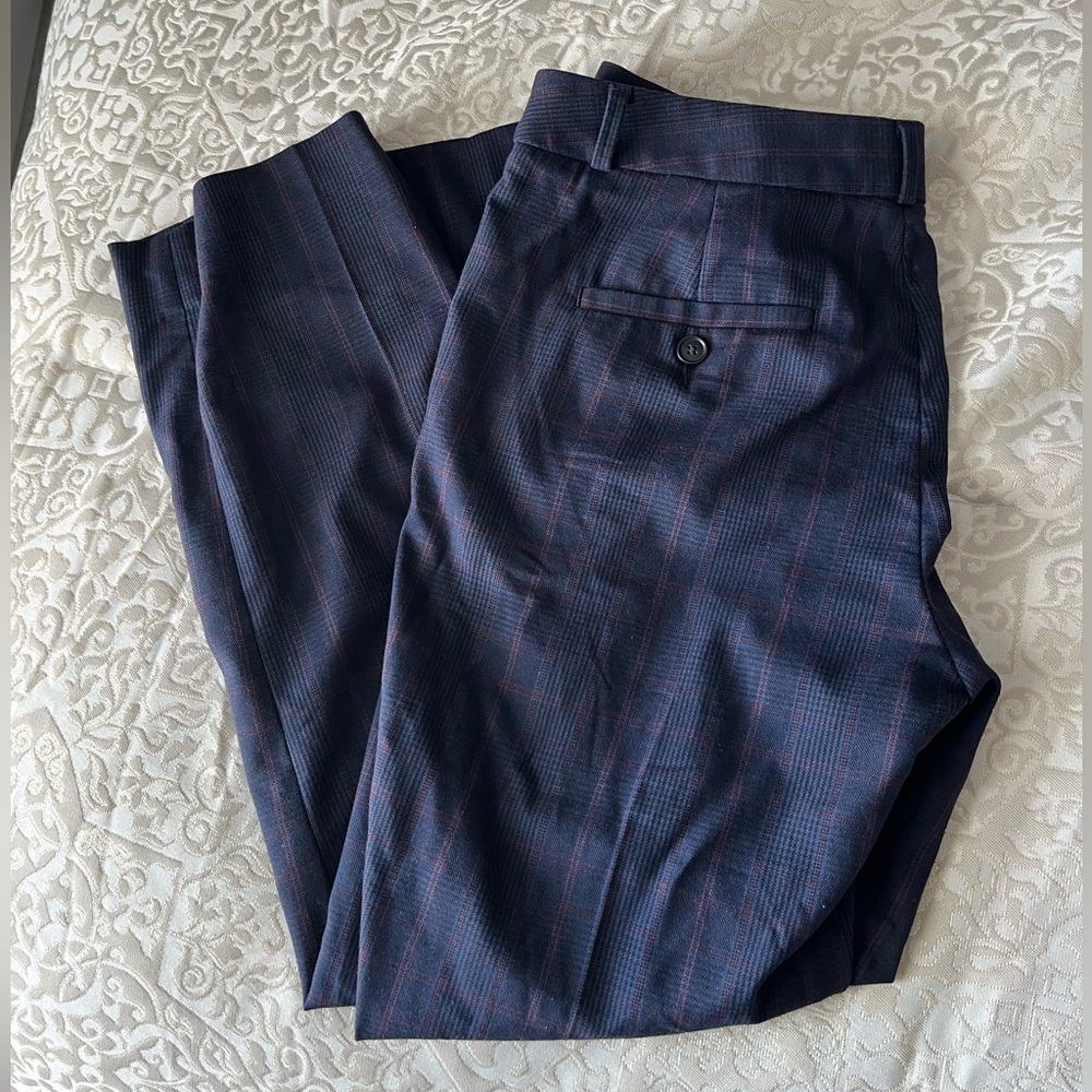 Banana Republic Avery Navy Plaid Dress Pants